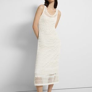 Theory Sleeveless Midi Dress in Cotton Crochet